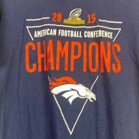 Women's Denver Broncos American Football Conference Champions T-Shirt Blue XXL - Picture 3 of 6